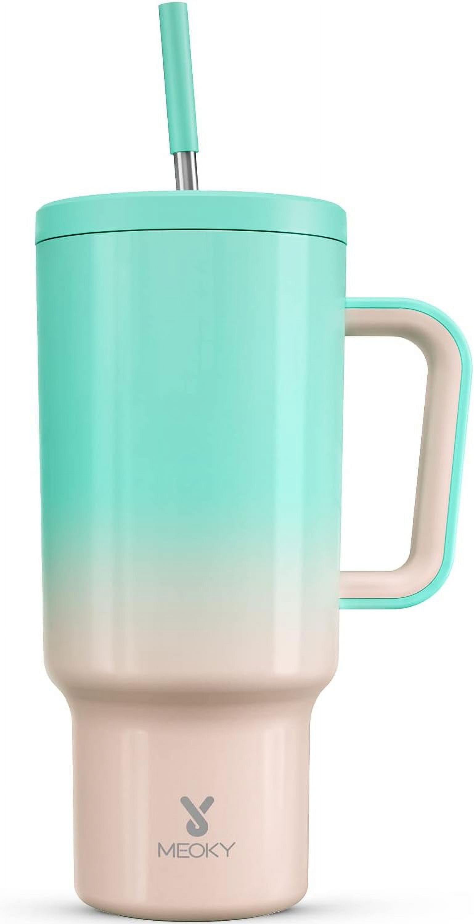 Meoky 40oz Tumbler with Handle, Leakproof Lid and Straw, Insulated