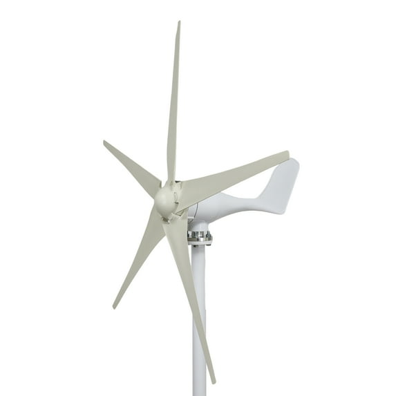 Meoldis 1200W 12V Wind Turbine Generator Kit, 5-Blade Vertical Axis Spiral Wind Power Generator for Home Use, White