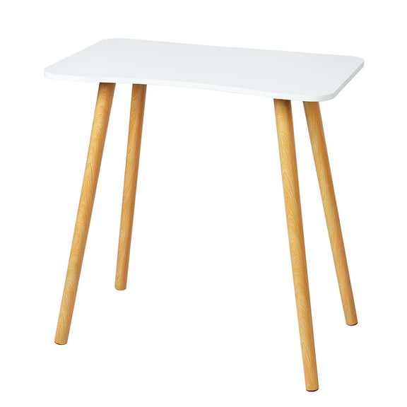 Meoldis Small White Side Table - 28" Laptop Desk with Solid Wood Legs, Modern Narrow End Table for Small Spaces, Bedroom, Living Room, Office
