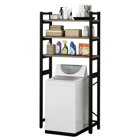 Meoldis Over the Washer & Dryer Storage Shelf - Metal Laundry Room Organizer, Multi-Tier Rack for Detergent, Towels, Cleaning Supplies (69 x 30 x 181 cm)
