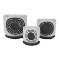 thumbnail image 1 of Meon 3pc Garden Planter Set, Textured White and Black Ceramic Design, 1 of 7