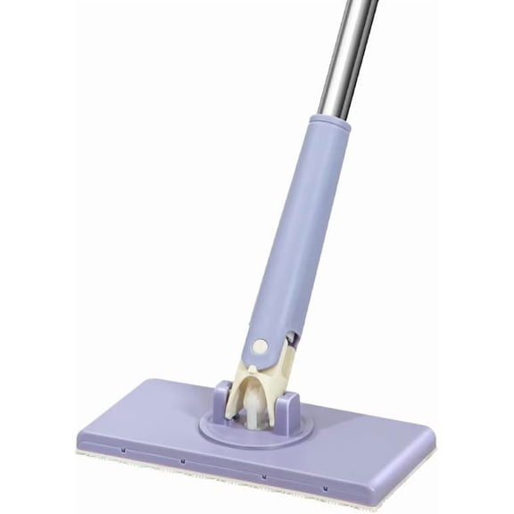 Meonlin No-wash Mop, Uses Disposable Face Towel, Hands-Free Replacement, Dry and Wet Multi Surface Floor Cleaner, Bathroom Cleaning (Purple)