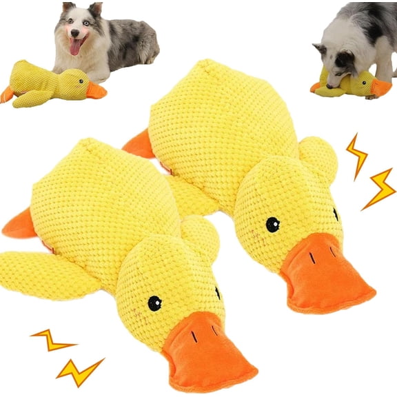 Meonlin Robustduck-Designed for Heavy Chewers, 2026 New Indestructible Dog Toy, Robust Duck Designed, Calming for Dogs Anxiety (Yellow*2,S)