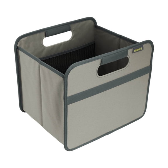 Meori Classic Collection 4 Gallon Small Foldable Home Storage Box, Stone Gray