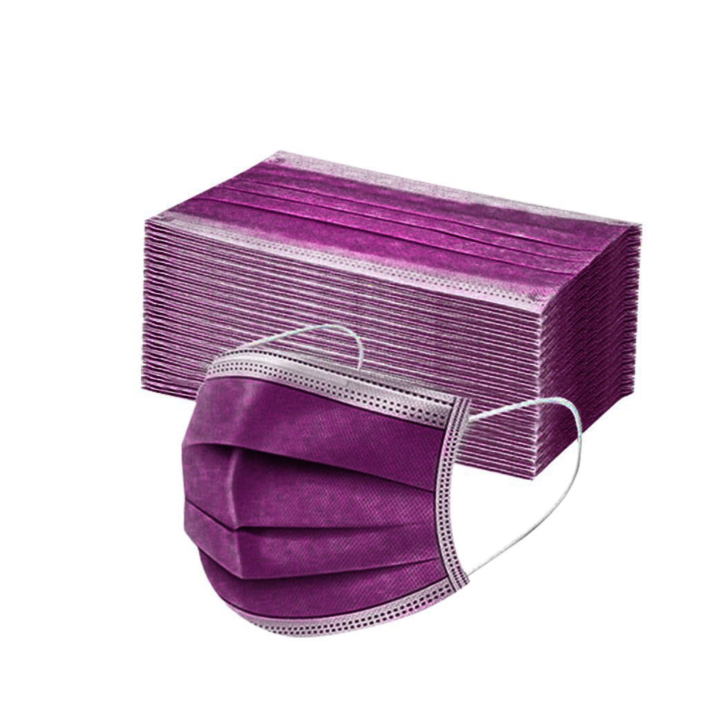 Meottam 50 Pack Disposable Face Masks for Adults, 3-Ply Masks with ...