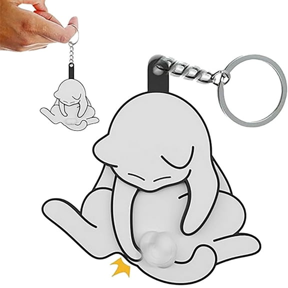 Meottam Cute Cat Interactive Keychain with Spinning Balls - Funny Kitten Moving Pendant Bag Charm, Hilarious Gag Gift (A)