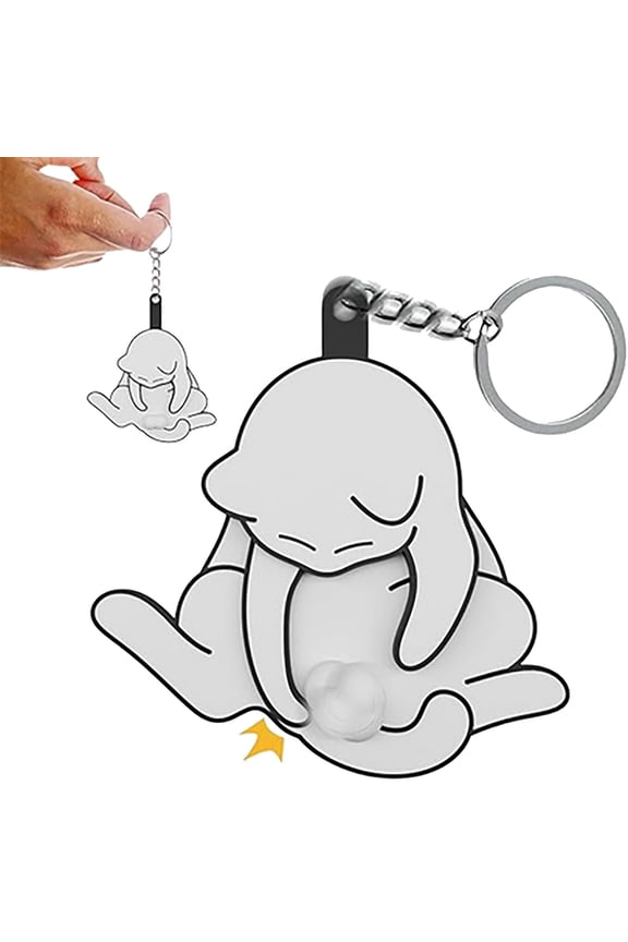 Meottam Cute Cat Interactive Keychain with Spinning Balls - Funny Kitten Moving Pendant Bag Charm, Hilarious Gag Gift (A)