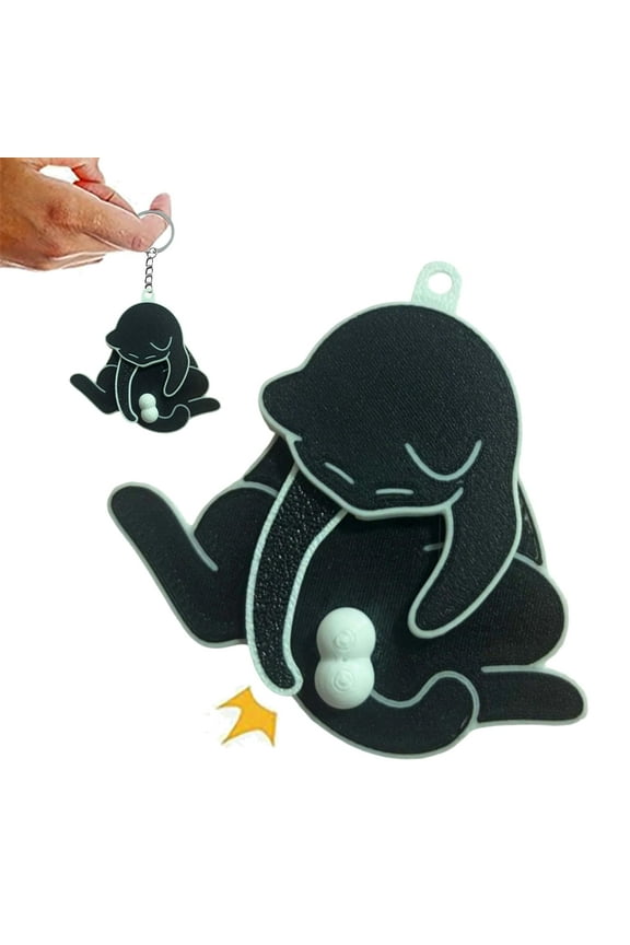 Meottam Cute Cat Interactive Keychain with Spinning Balls - Funny Kitten Moving Pendant Bag Charm, Hilarious Gag Gift (B)