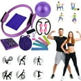 thumbnail image 1 of Meottam Meottam 10 in 1 Yoga Set for Women, Pilates Essentials Kit with Pilates Rings Booty Bands Exercise Band Yoga Ball Figure Resistance Band for Stretching & Relief (Purple), 1 of 7