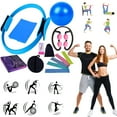 thumbnail image 1 of Meottam Meottam 10 in 1 Yoga Set for Women, Pilates Essentials Kit with Pilates Rings Booty Bands Exercise Band Yoga Ball Figure Resistance Band for Stretching & Relief (Blue), 1 of 7