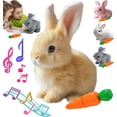 thumbnail image 1 of Meottam My Realistic Bunny Toy with Carrot, Easter Interactive Plush Rabbit Toy, Twitches & Wiggles Ears, Electric Rabbit Toys with Sounds and Movements for Kids (Brown), 1 of 6