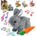 thumbnail image 1 of Meottam My Realistic Bunny Toy with Carrot, Easter Interactive Plush Rabbit Toy, Twitches & Wiggles Ears, Electric Rabbit Toys with Sounds and Movements for Kids (Gray), 1 of 6