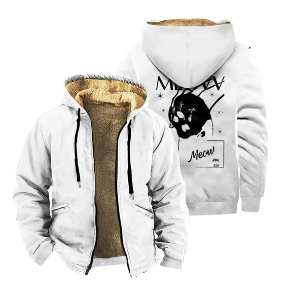 Meovv Meow Zipper Hoodies Jacket Women Men Long Sleeve Streetwear Coat