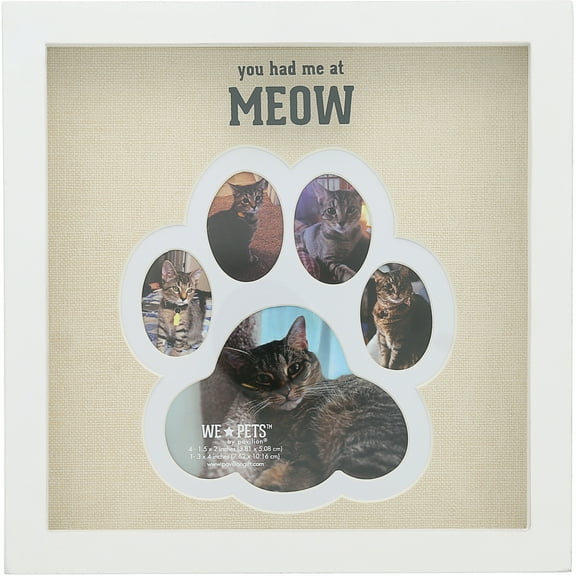 Meow - 9" Paw Print Shadowbox Frame