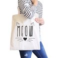 thumbnail image 1 of Meow Canvas Shoulder Bag Cute Cat Lover Gifts Foolable School Tote, 1 of 2
