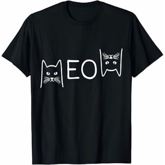 Meow Cat T Shirt Meow Kitty Funny Cats Mom And Cat Dad Shirt T-Shirt