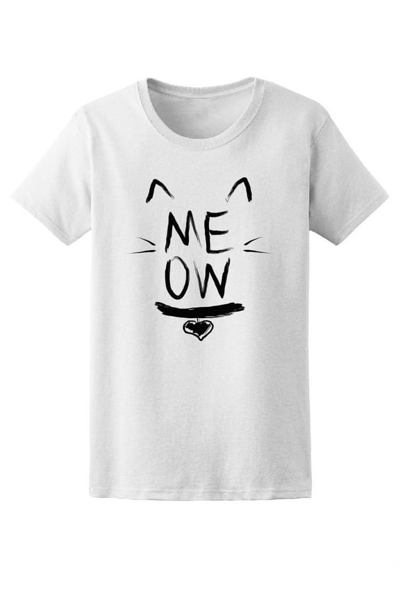 Meow Cute Cat Ears, Kitty Lovers T-Shirt Women -Image by Shutterstock, Female Large