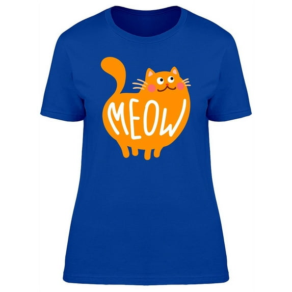 Meow Cute Kitten Doodle T-Shirt Women -Image by Shutterstock, Female Medium