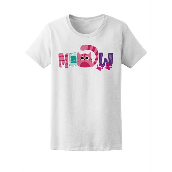 Meow! Cute Kitty, Cat Lovers T-Shirt Women -Image by Shutterstock, Female XX-Large