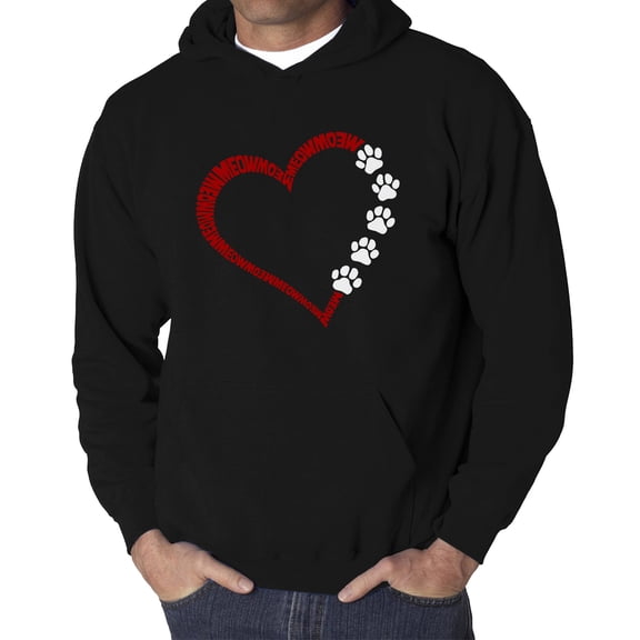 Meow Heart - Men's Word Art Hooded Sweatshirt