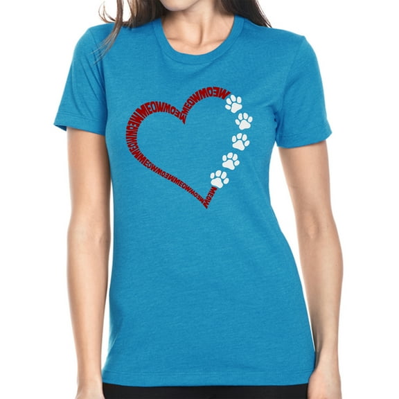 Meow Heart - Women's Premium Blend Word Art T-Shirt