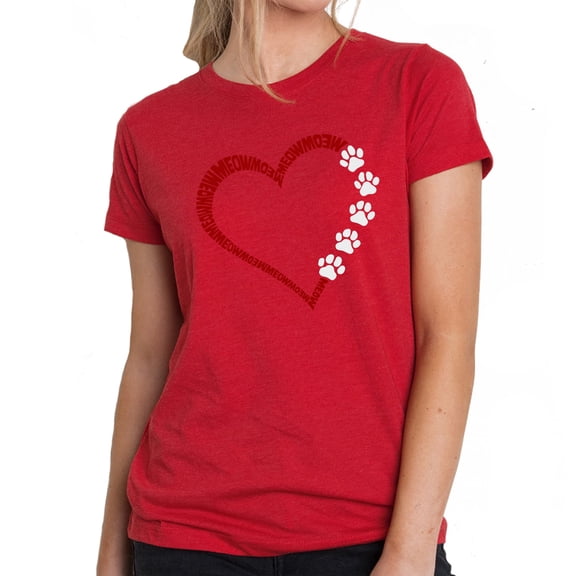 Meow Heart - Women's Premium Blend Word Art T-Shirt