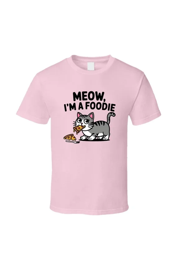 Meow I Am A Foodie Cat Graphic T-shirt