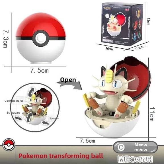 Meow Meow Transforming Ball Toy Building Blocks Kids Gift
