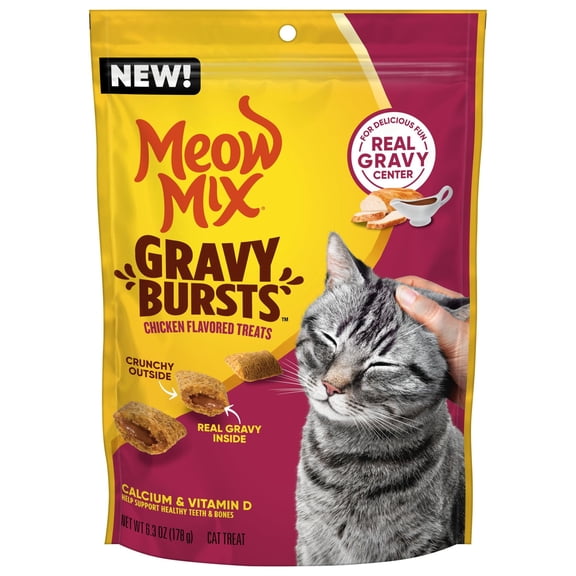 Meow Mix 6.3 Ounce Gravy Burst Chicken Cat Treat
