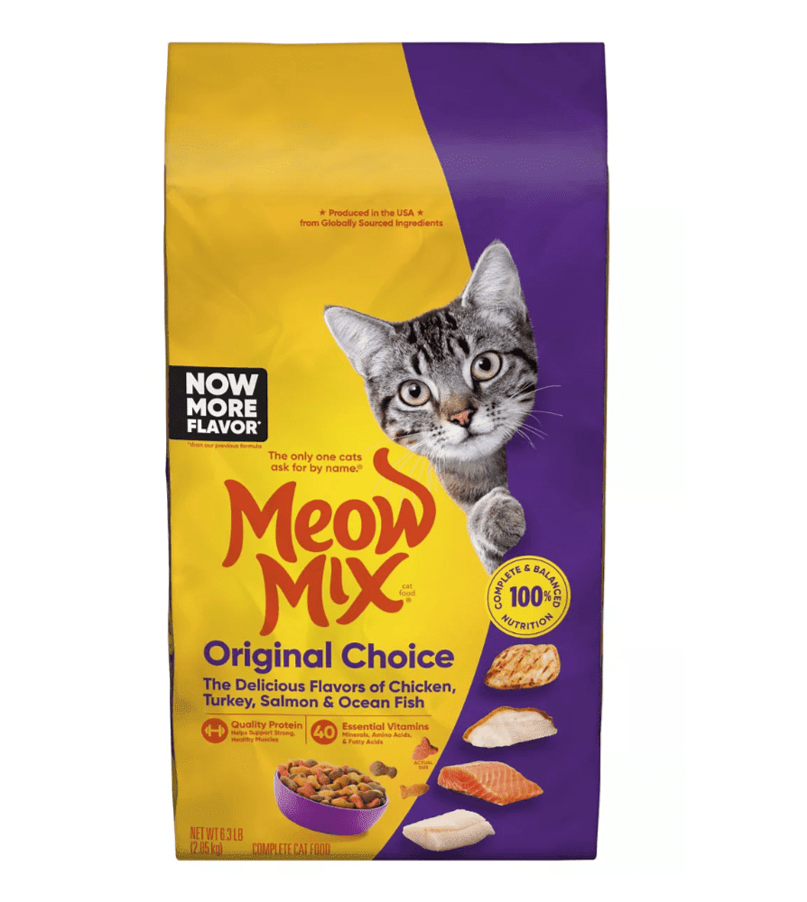 Meow Mix All Life Stages Chicken, Turkey, Salmon & Ocean Fish Recipe Dry Cat Food, 6.3 lbs