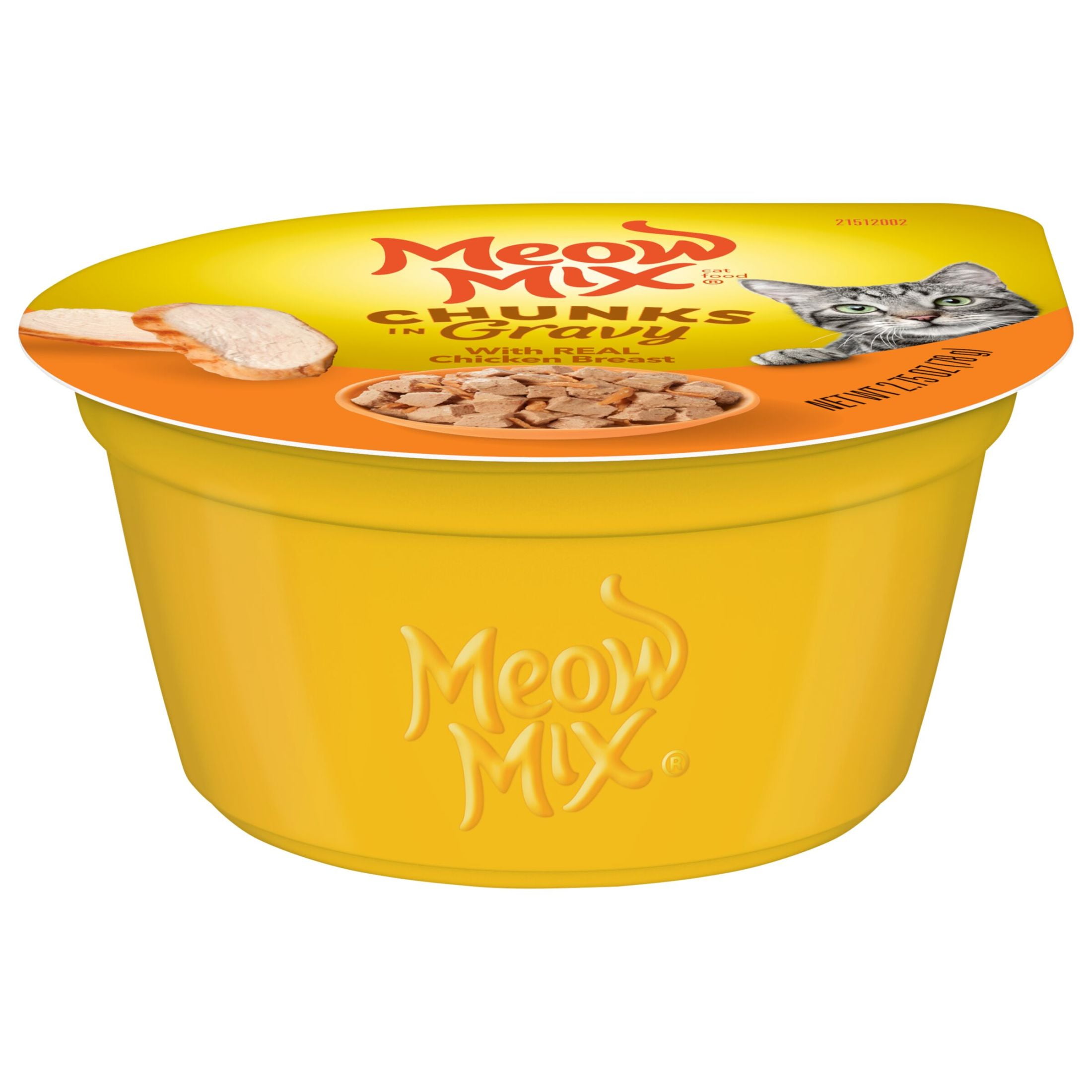 Meow Mix Chunks in Gravy Wet Cat Food With REAL Chicken Breast, 2.75 oz Cup (Packaging And Formulation Updates Underway)