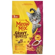 Meow Mix Gravy Bursts, Savory Chicken Flavor Mix, Gravy Filled Dry Cat Food, 3 lb. Bag