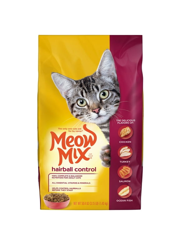 Meow Mix Hairball Control Dry Cat Food, 3.15-Pound Bag