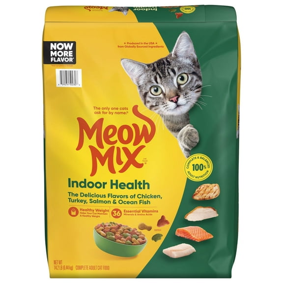Meow Mix Indoor Health Dry Cat Food, 14.2 lb Bag