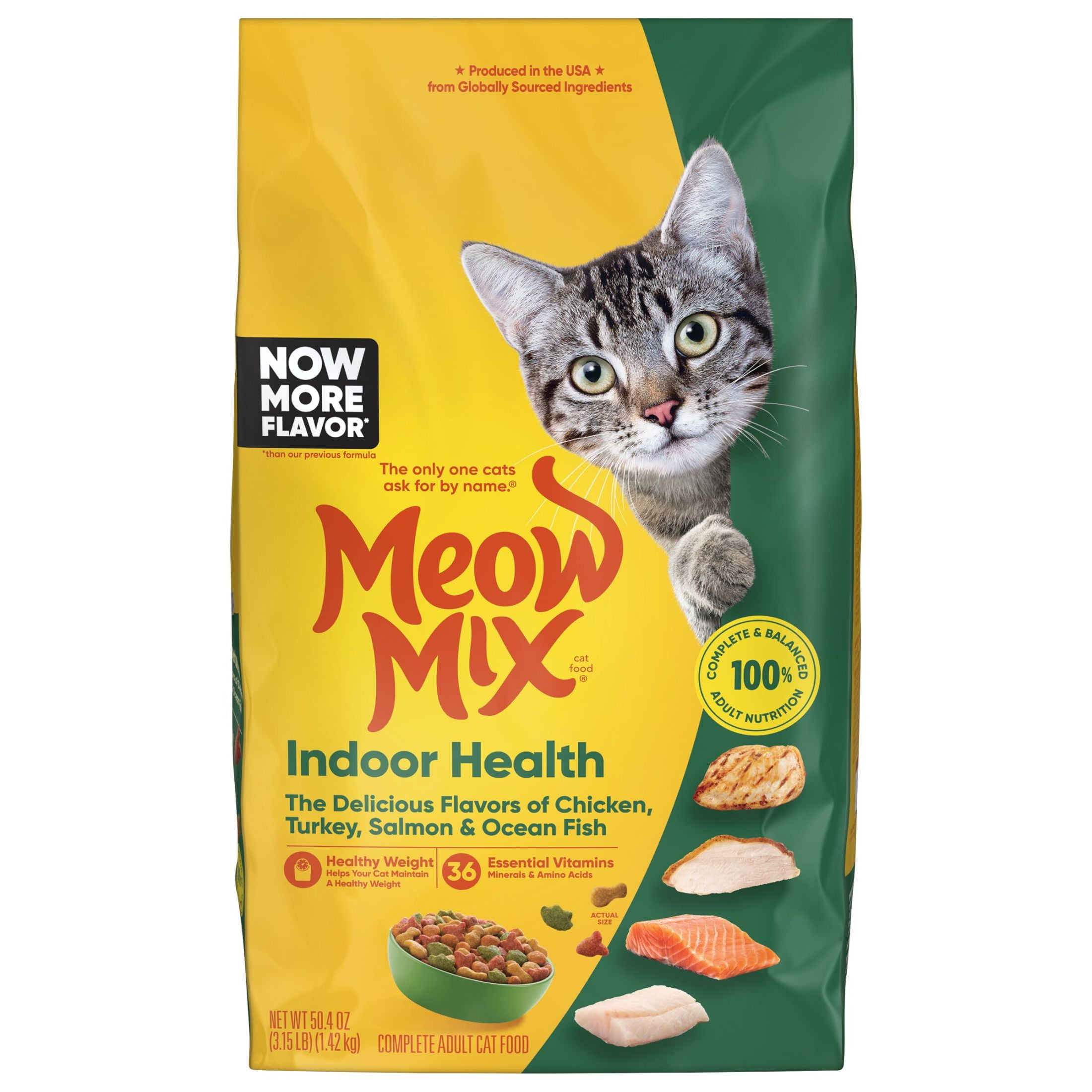 Meow Mix Indoor Health Dry Cat Food for Adult Cats, lb Bag