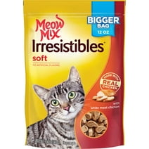 Meow Mix Irresistibles Cat Treats - Soft with White Meat Chicken, 12-Ounce Bag