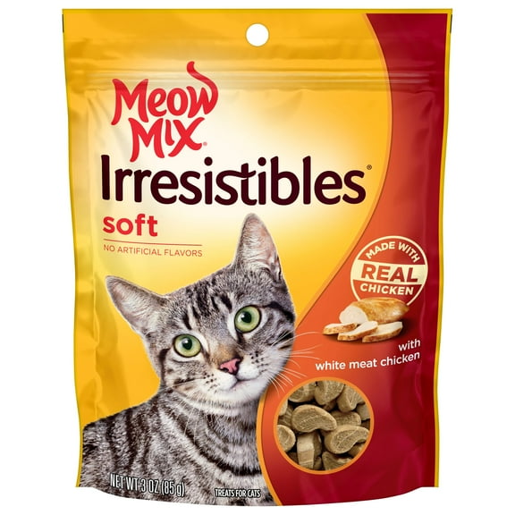 Meow Mix Irresistibles, Soft Cat Treats With White Meat Chicken, 3-Ounce Bag