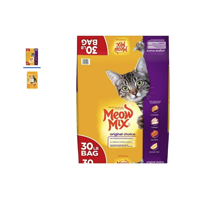 Meow Mix Original Choice All Life Stages Chicken Turkey Salmon and Ocean Fish Recipe Dry Cat Food 30lb