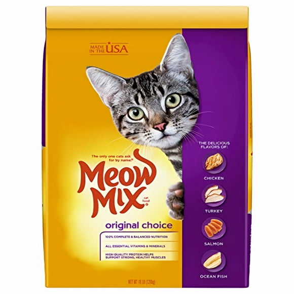 Meow Mix Original Choice Dry Cat Food, 16 Pound Bag (Pack of 8)