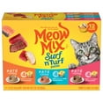 thumbnail image 1 of Meow Mix Pate in Gravy  Surf n’ Turf Pates Variety Pack, Wet Cat Food, 2.75 oz Cup, 12 Pack, 1 of 12
