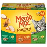 Meow Mix Poultry Selections Variety Pack Wet Cat Food, 24 Cups