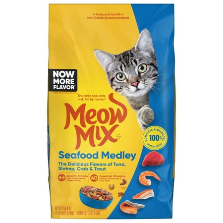 Meow Mix Seafood Medley Dry Cat Food, 3.15-Pound