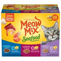 Meow Mix Seafood Selections Variety Pack Wet Cat Food, 24 Cups