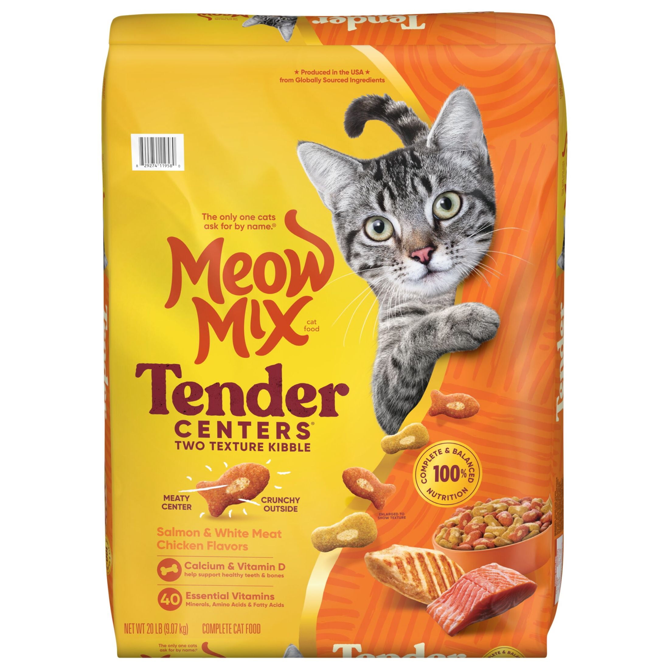 Meow Mix Dry Cat Food Tender Centers Salmon and White Meat Chicken