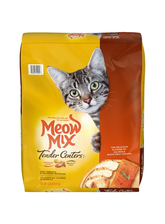 Meow Mix Tender Centers Salmon & White Meat Chicken Dry Cat Food, 13.5 Pounds