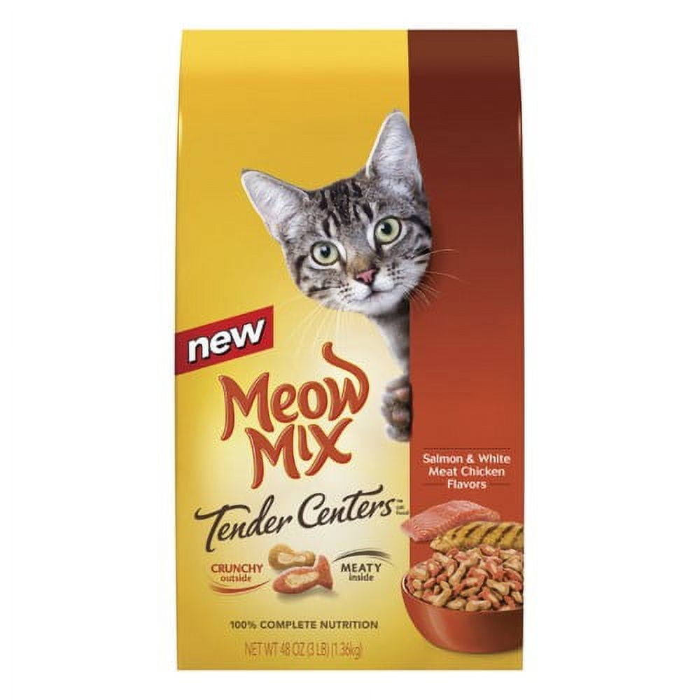 Meow Mix Tender Centers Salmon & White Meat Chicken Dry Cat Food (Pack