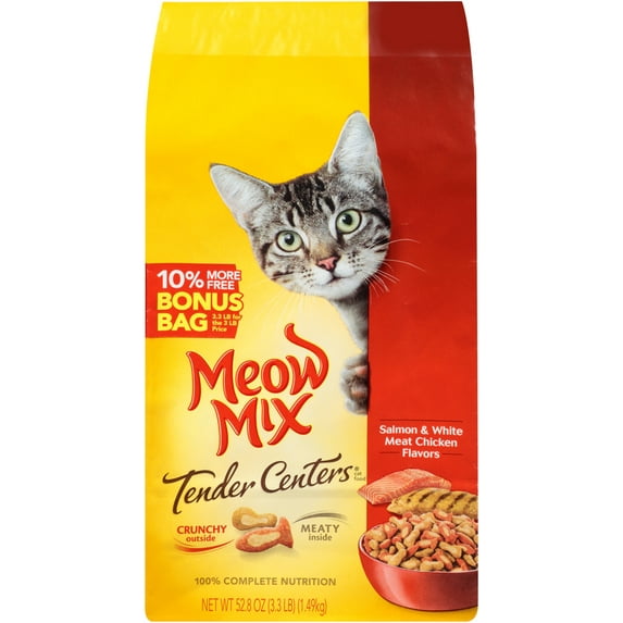 Meow Mix Tender Centers Salmon & White Meat Chicken Flavors