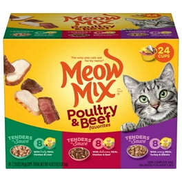 Meow Mix Tender Favorites Moist Kitten Wet Food Real Tuna Whole Shrimp in Soft Sauce 2.75 Ounce Cups Walmart