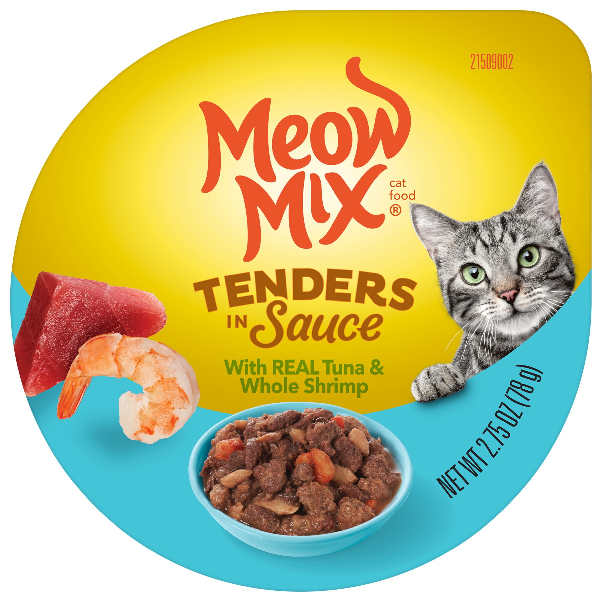 Meow Mix Tender Favorites with Real Tuna and Whole Shrimp in Sauce Cat Food Cups