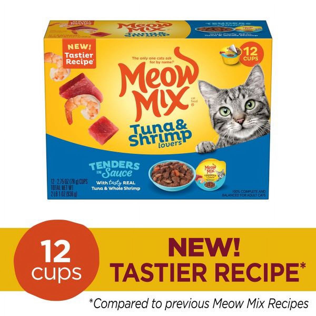 Meow Mix Tender Favorites with Real Tuna & Whole Shrimp in Sauce, 2.75-Ounce - image 1 of 11